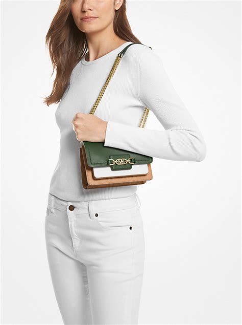 heather extra-small color-block leather crossbody bag